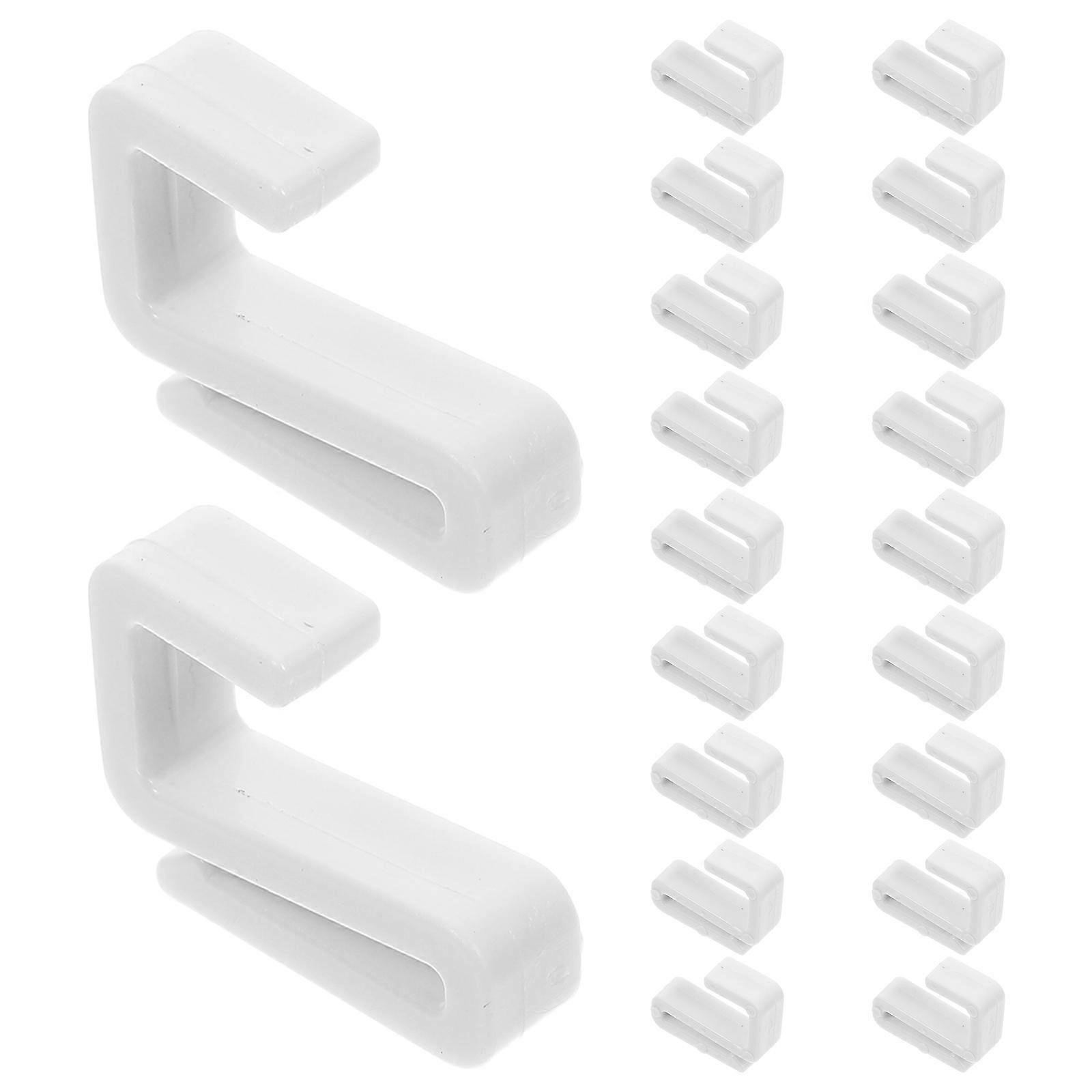 20PCS Plastic S Hooks for Hanging Clothes, Towels & Bags – Versatile Clip Hooks for Kitchen, Bathroom & Office Use – Easy Installation on Pipes