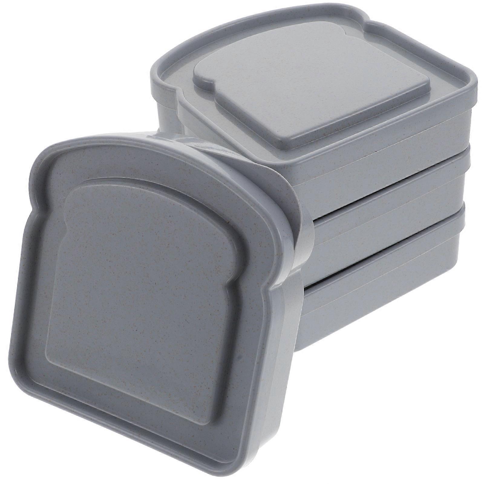 Sandwich Box With Lid Sandwich Containers Lunch Boxes School Lunch 13.00X12.30X4.00CM Simple Design 4Pcs
