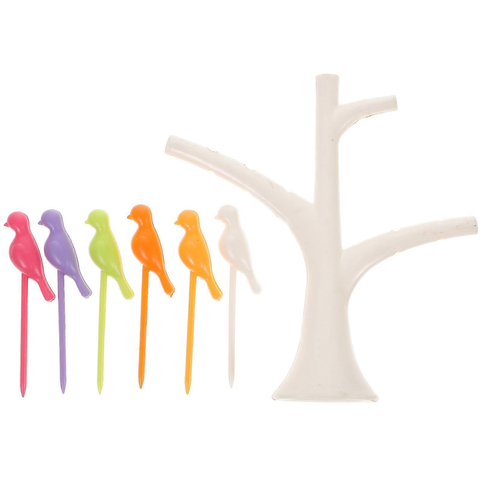 Bird Fruit Fork White Tree and Bird Shaped For General Users Fruit Picking 1Pack