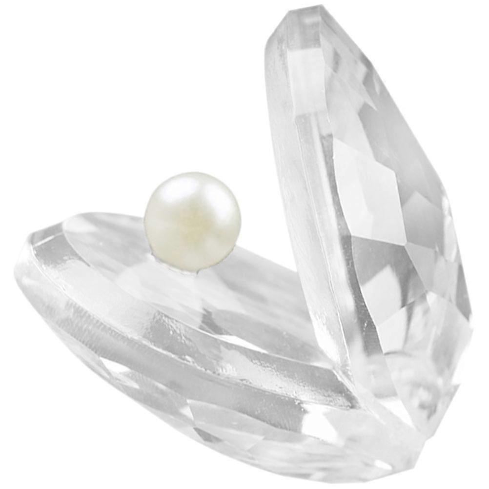 Crystal Seashell Ornament with Pearl Desktop Decor for Home, Office, and Garden – Elegant and Cute Tabletop Accent