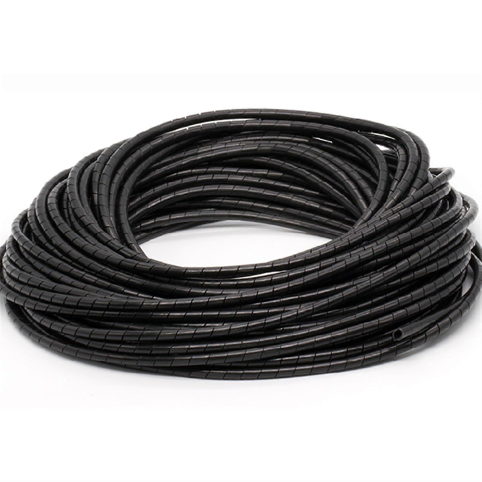 Spiral Wrap Cable Sleeve 1 Metre, 16mm Inner Diameter Black Wire Organizer for 4mm to 30mm Wires and Hoses