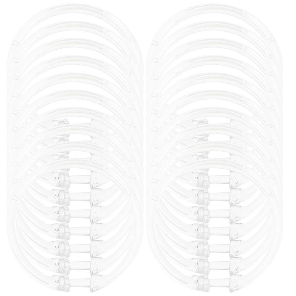20pcs Transparent Acrylic Shower Curtain Rings Flexible Bath Drapery Hooks for Shower and Window Curtains Scratch Safe