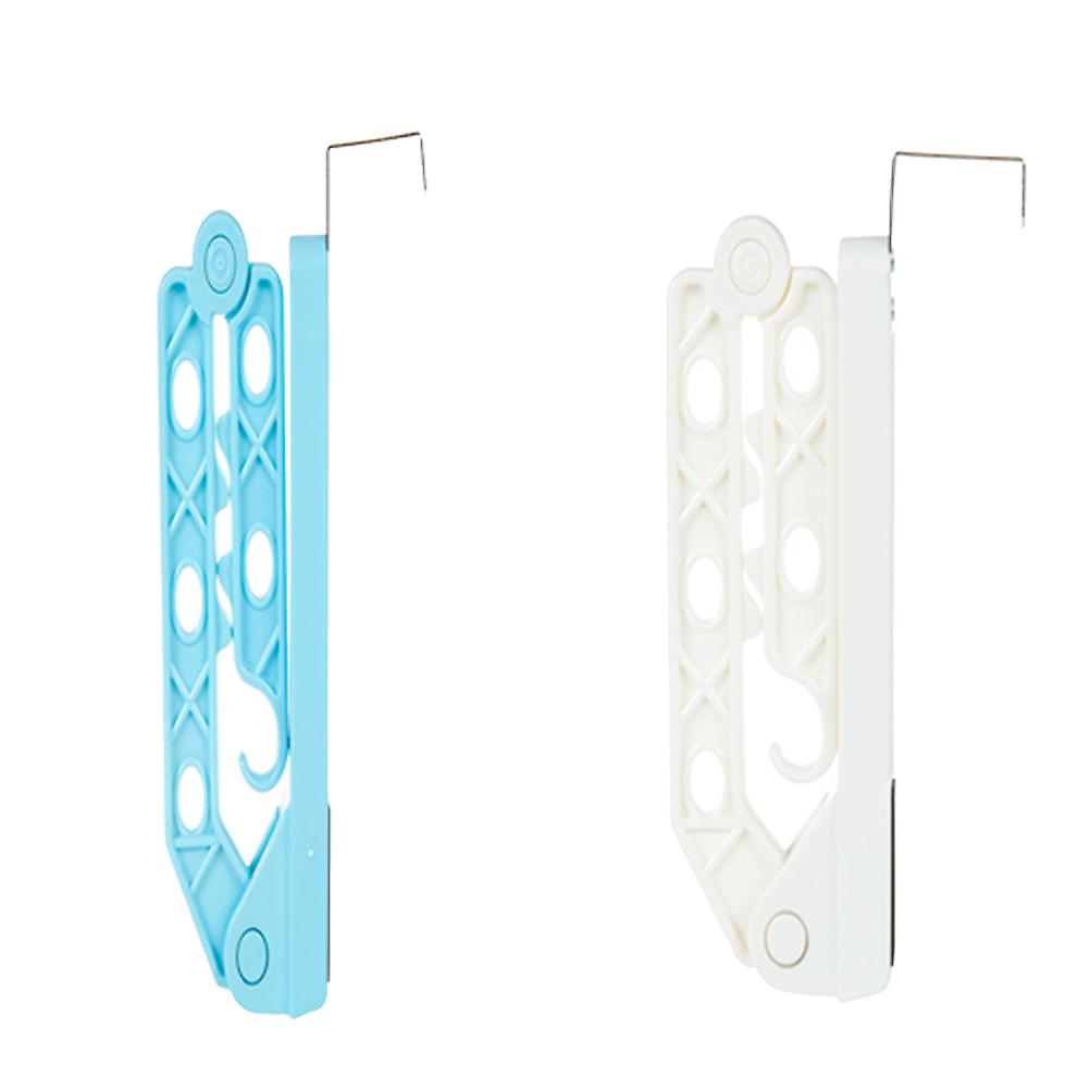Foldable Travel Hangers Clothes Drying for Room Tidying White 2Pcs Easy Installation Plastic Clothes Hangers