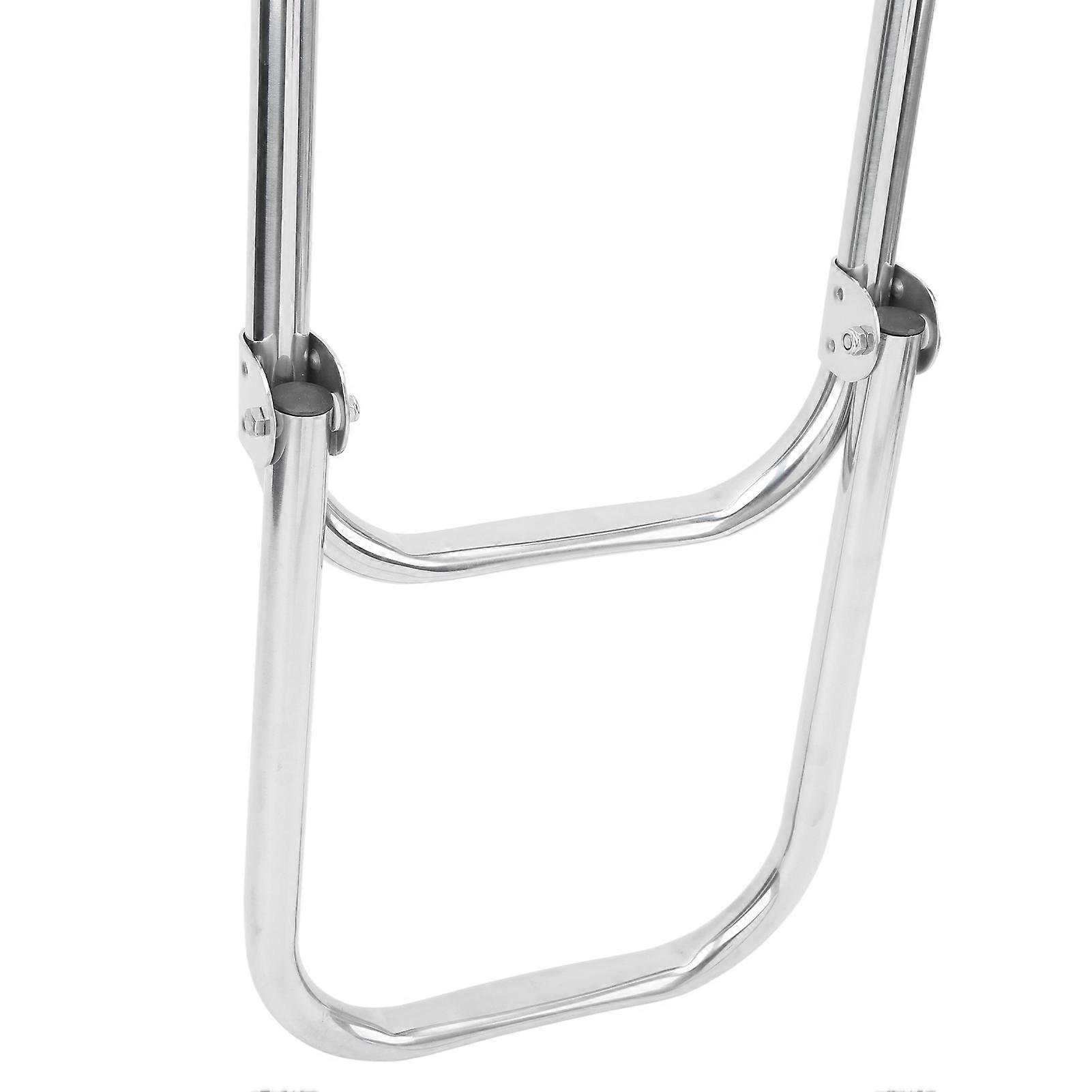 Folding Boat Boarding Ladder Stainless Steel 3 Step Ladder With Ropes and Shackles For Ocean Yachts