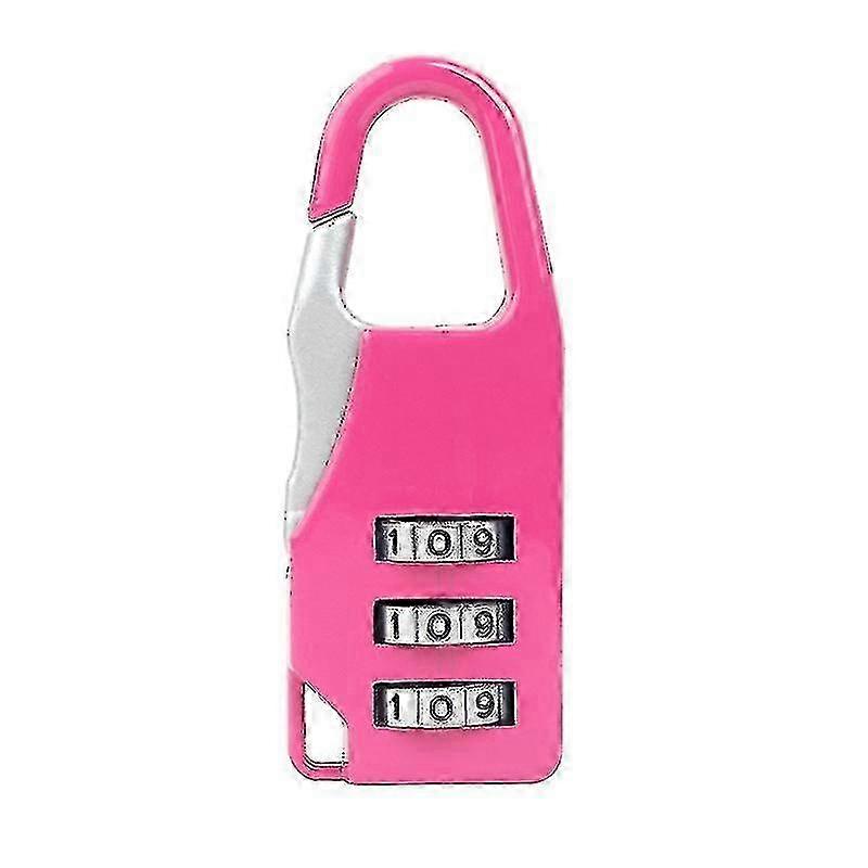 Luggage Door Padlock 3 Digit Combination Secret Safe Code Pink 1 pc