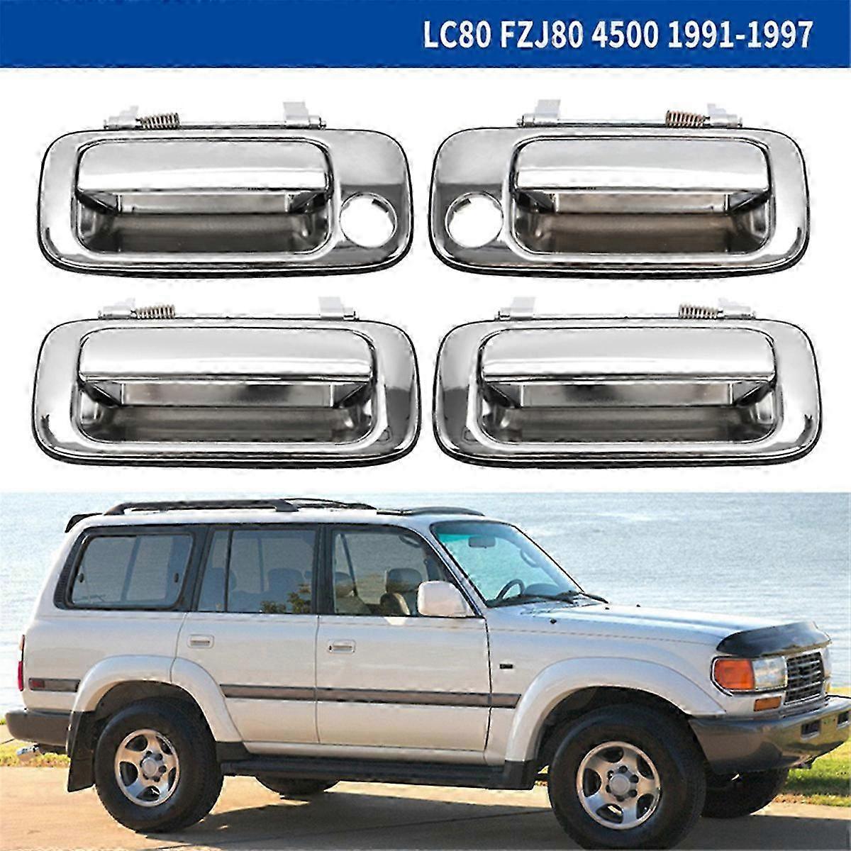 Per Land Cruiser 80 LC80 FZJ80 4500 1991 -1997 Auto Esterno Anteriore Porta Posteriore Maniglia Porta Esterna HandlSilver Placcatura SZRH A-V