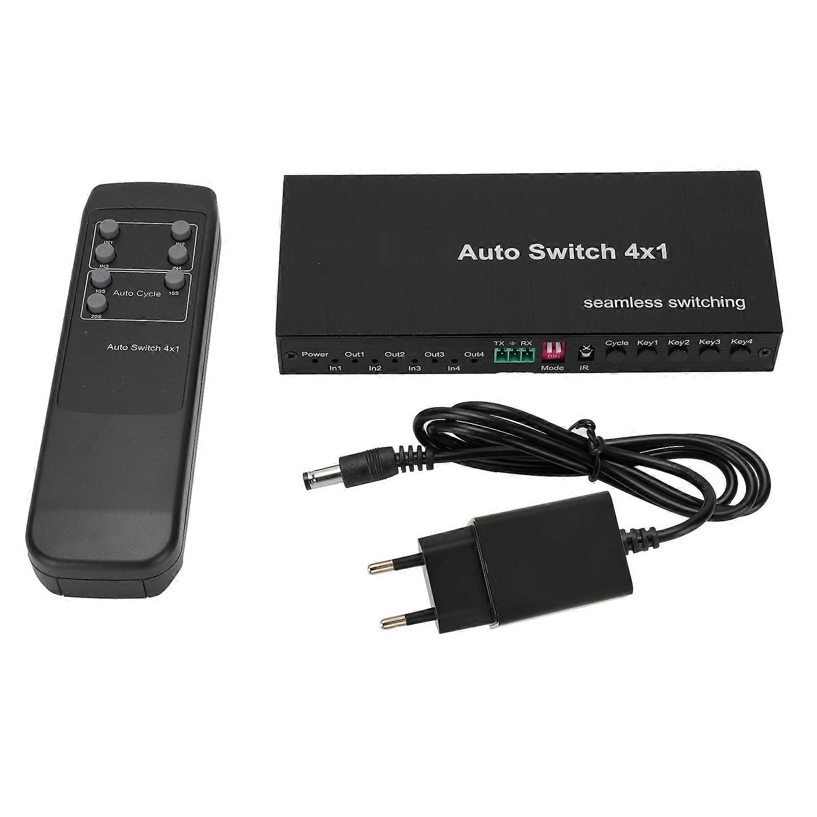 1080p HD Multimedia Interface 4x1 Switcher with Sound Extraction and IR Remote Control