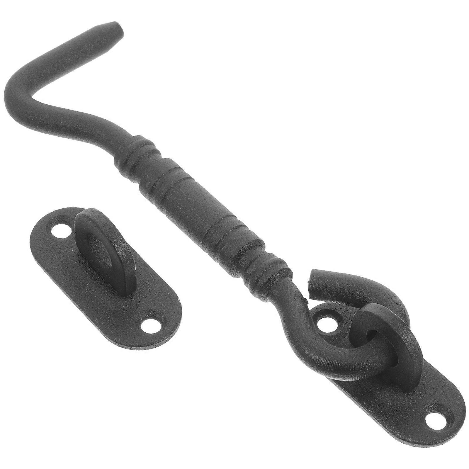 Eye And Hook Latch Locking For Windows 4 Inch Black Matte Matte Exterior 1Pack