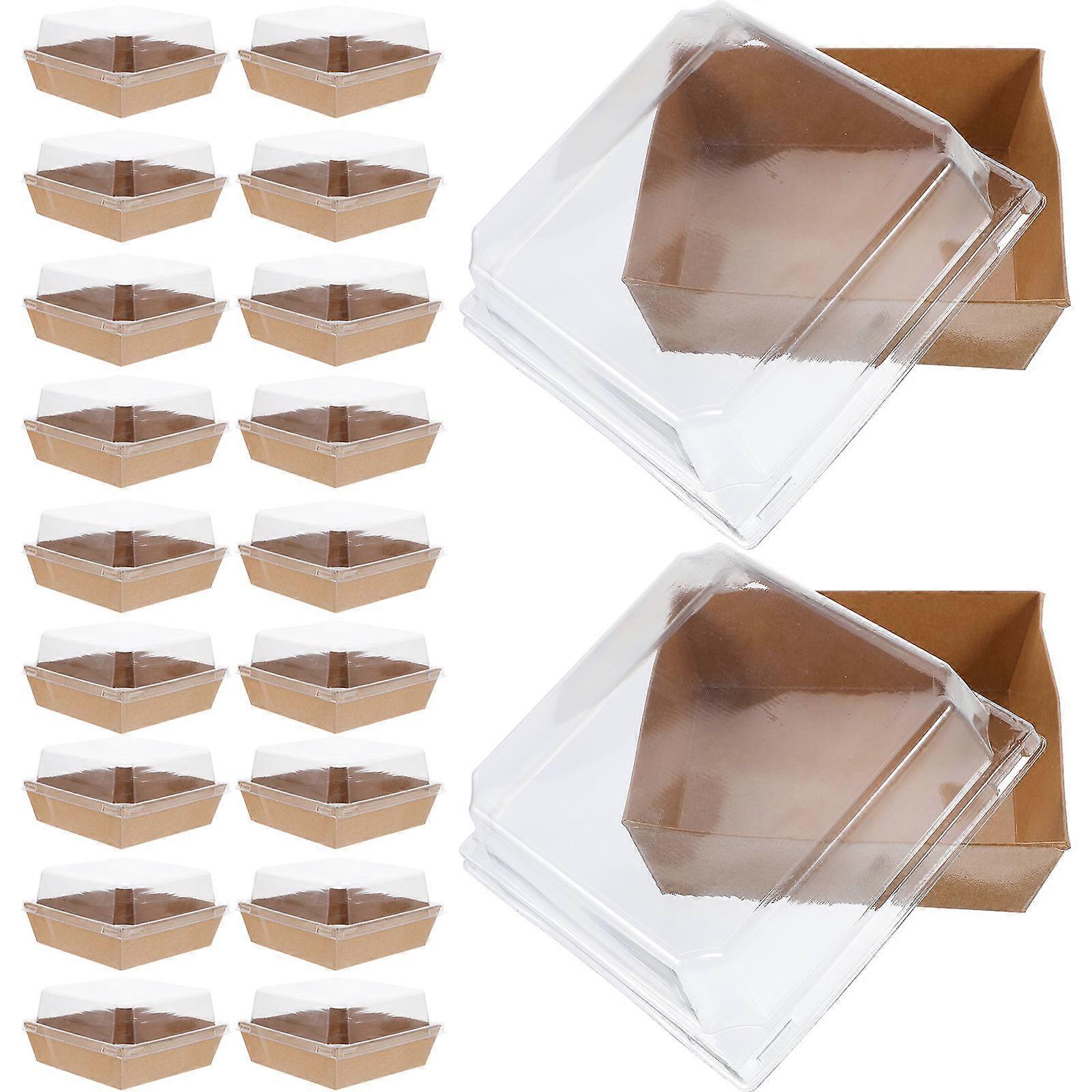 Storage Box For Cake Sandwich Packing Box Sealing On-the- .7×4.7×2.4in PET Square 50Pcs