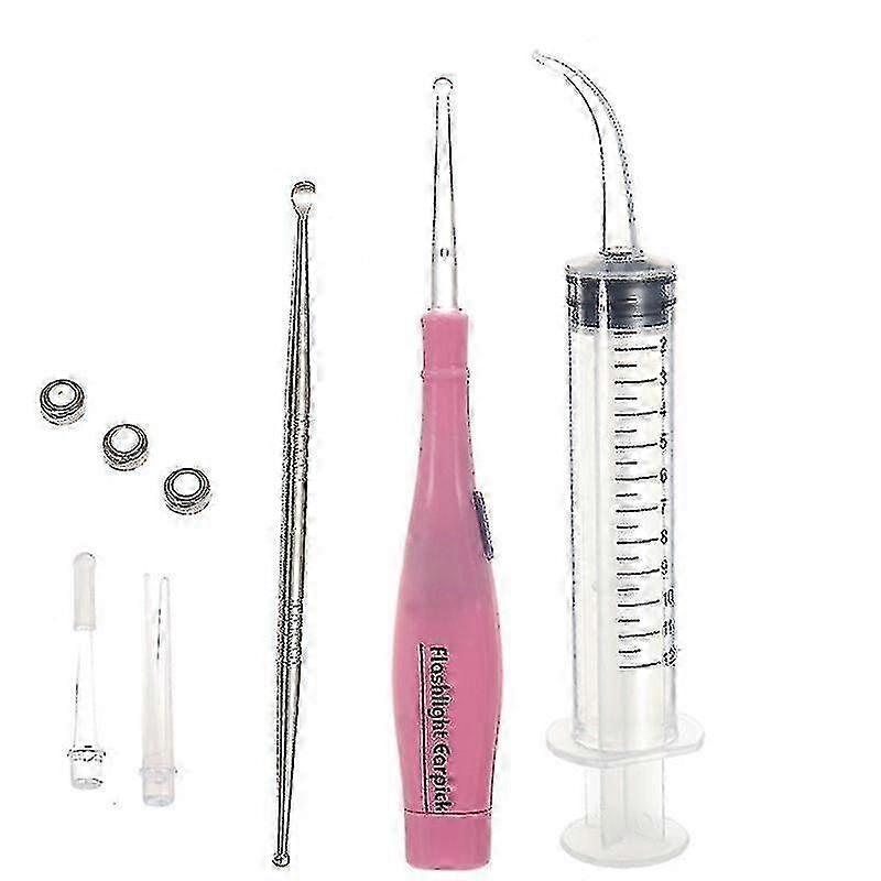 Tonsil Stone Removal Tools Kit with Ear Wax Remover and LED Light, 3 Tips Earpick and 12cc Irrigator Syringe