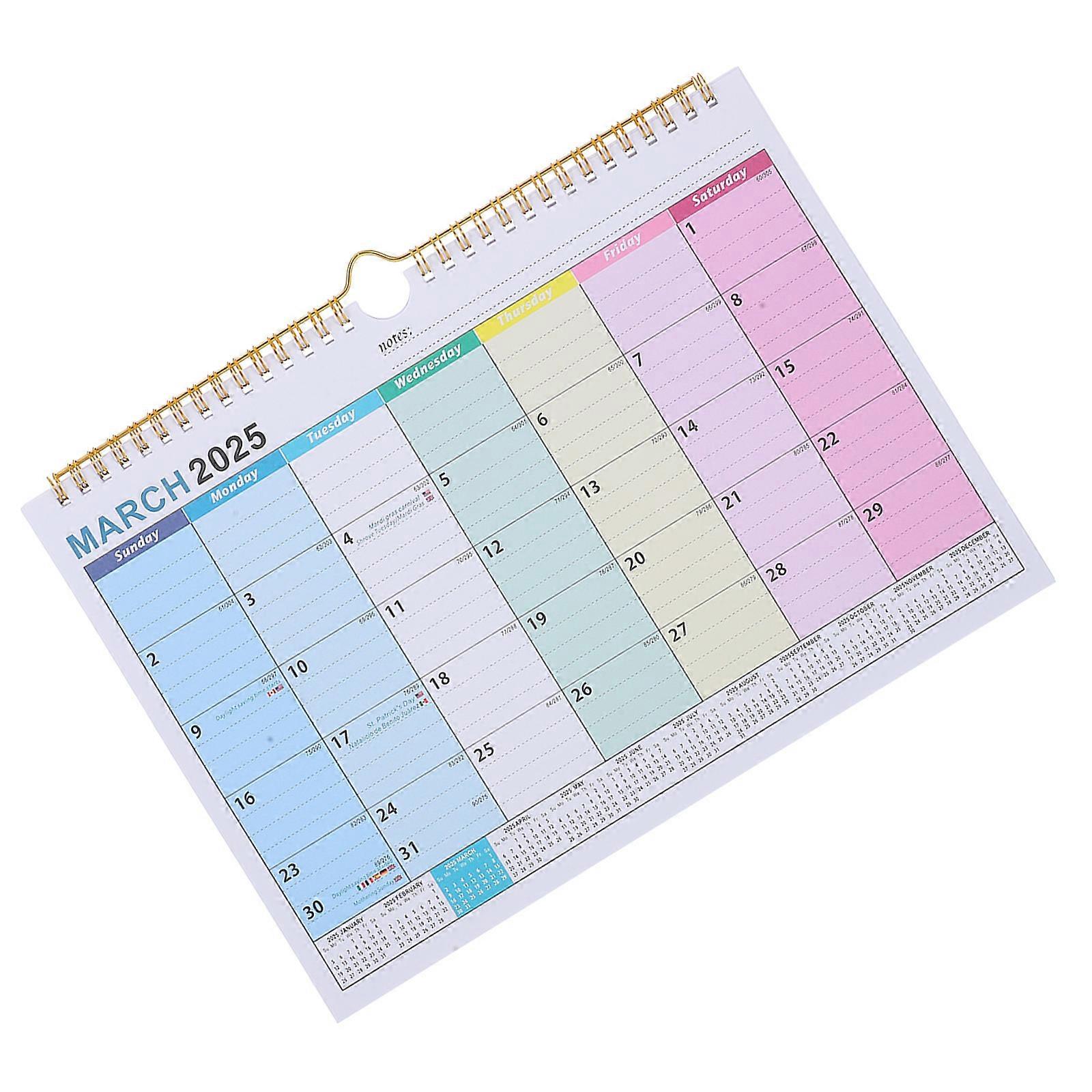 Tear Off Wall Calendar Monthly Planner with Date Display, Ink Resistant Paper, Space Saving Design for Home and Office Scheduling