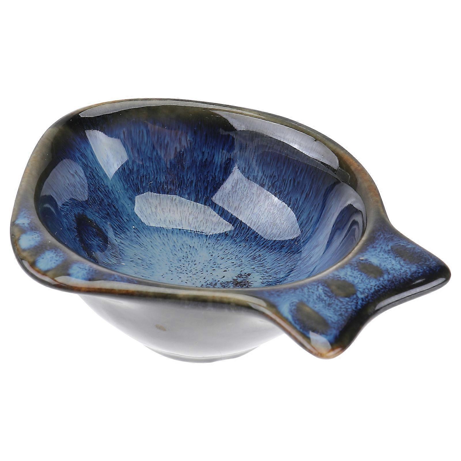 Here's a refined and professional product description based on your input:
**Fish Shaped Ceramic Sauce Dish – Blue Seasoning Dipping Bowl for
