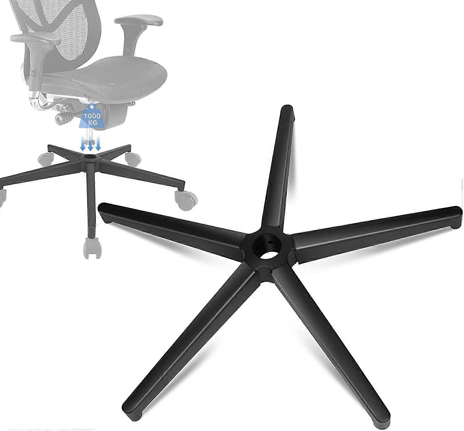 Office Chair Base 5 Star Metal Swivel Base Black Pentagonal Frame Compatible with 11mm x 22mm Wheels and 50mm Gas Spring