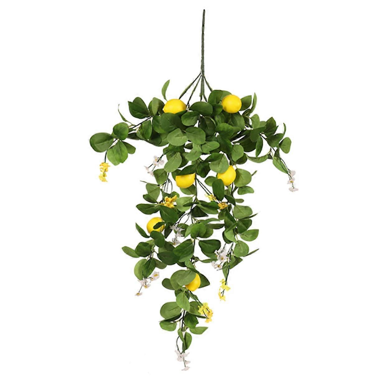 Simulation Lemon Rattan Hydrangea Artificial Flowers Decorative Lemon Plant Branch Picks for Home Decor