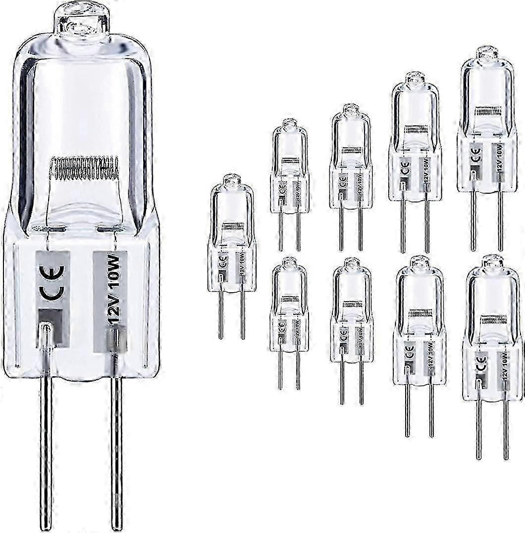 G4 Bulb, 10 Pack Halogen G4 12V 10W with G4 Bi-pin Base, High Output G4 Light Bulb 12V 150LM 3000Hrs Long Lifetime, G4 D [jkw]