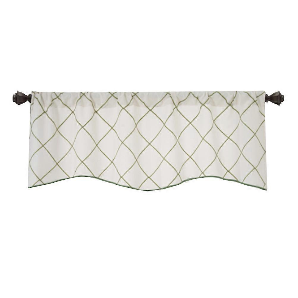 Green Short Window Curtain with Simple Design for Home Decor Made of Cotton and Polyester 30x40 inches