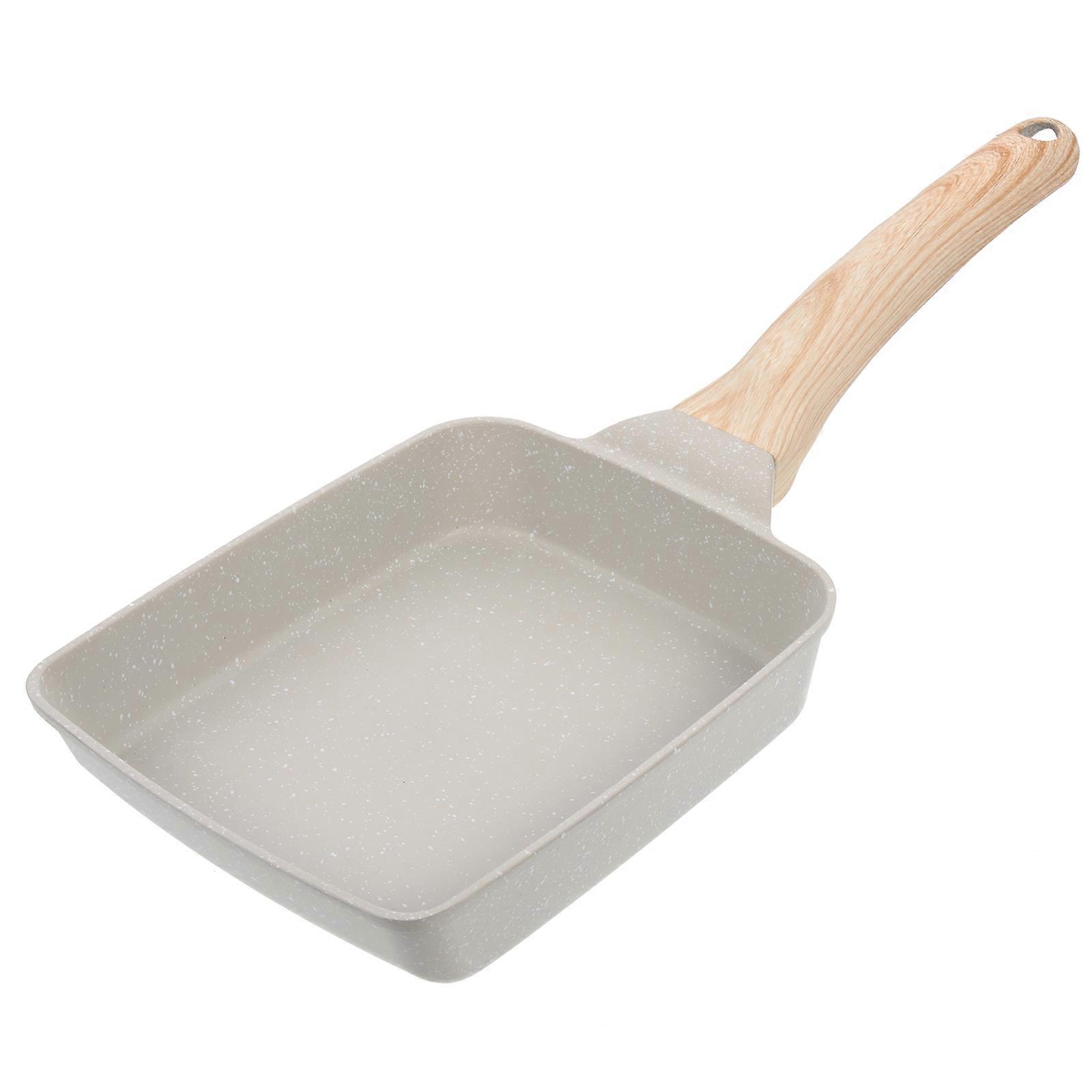 Fry Pans Mini Frying Pan Kitchenware Easy to Clean Oven Safe up to 302°F Flat Bottom Wooden Handle 1Pack