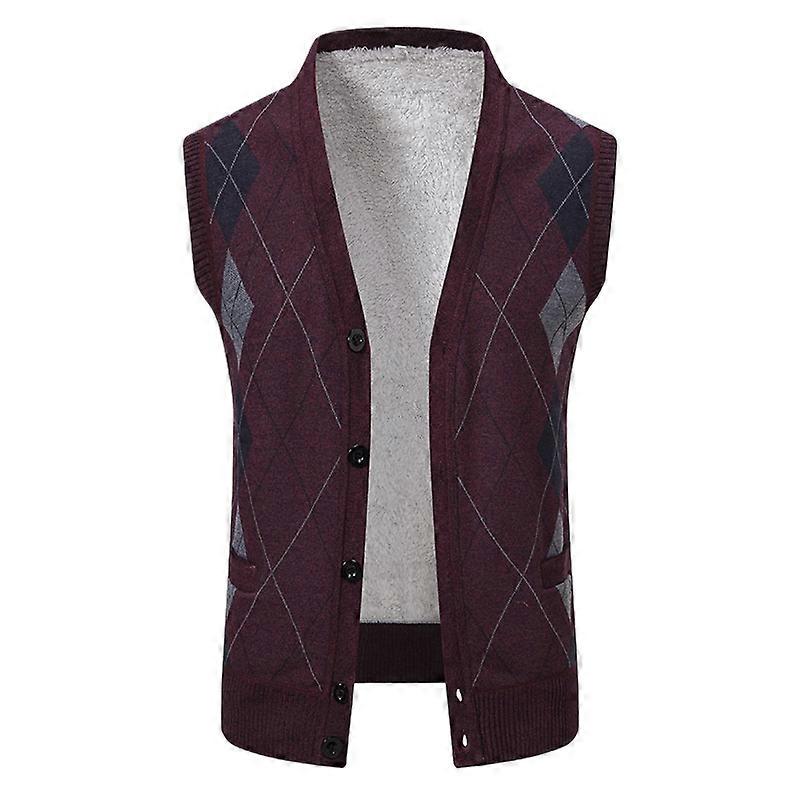 Spring Autumn Plus Size Knit Vest for Middle Aged and Elderly Men Loose Fit Dad