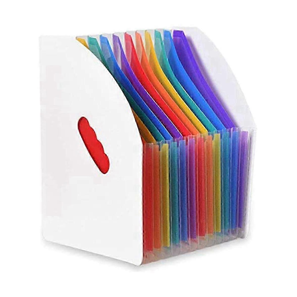 Extended File Holder Folder Vertical A4 Vertical File Storage Basket Desktop 13 Pocket File Holder