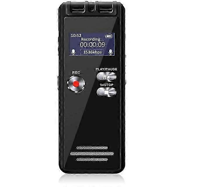 16GB Digital Voice Activated Recorder - Mini Audio Recording Device with Playback and Password, Professional Dictaphone with Microphone(Black)