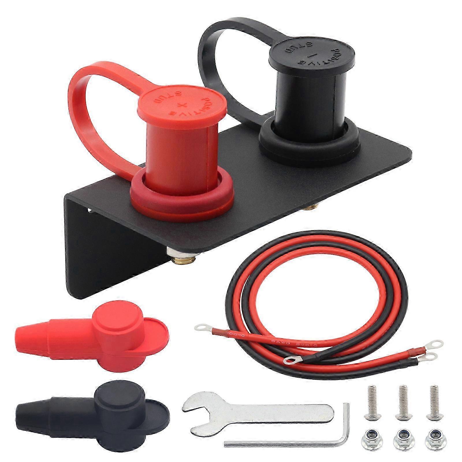 Battery Jump Post Starter Easy Charging with Bracket Cover Battery Jump Post Set Battery Terminals Relocation Kitwith line SZRH AC-