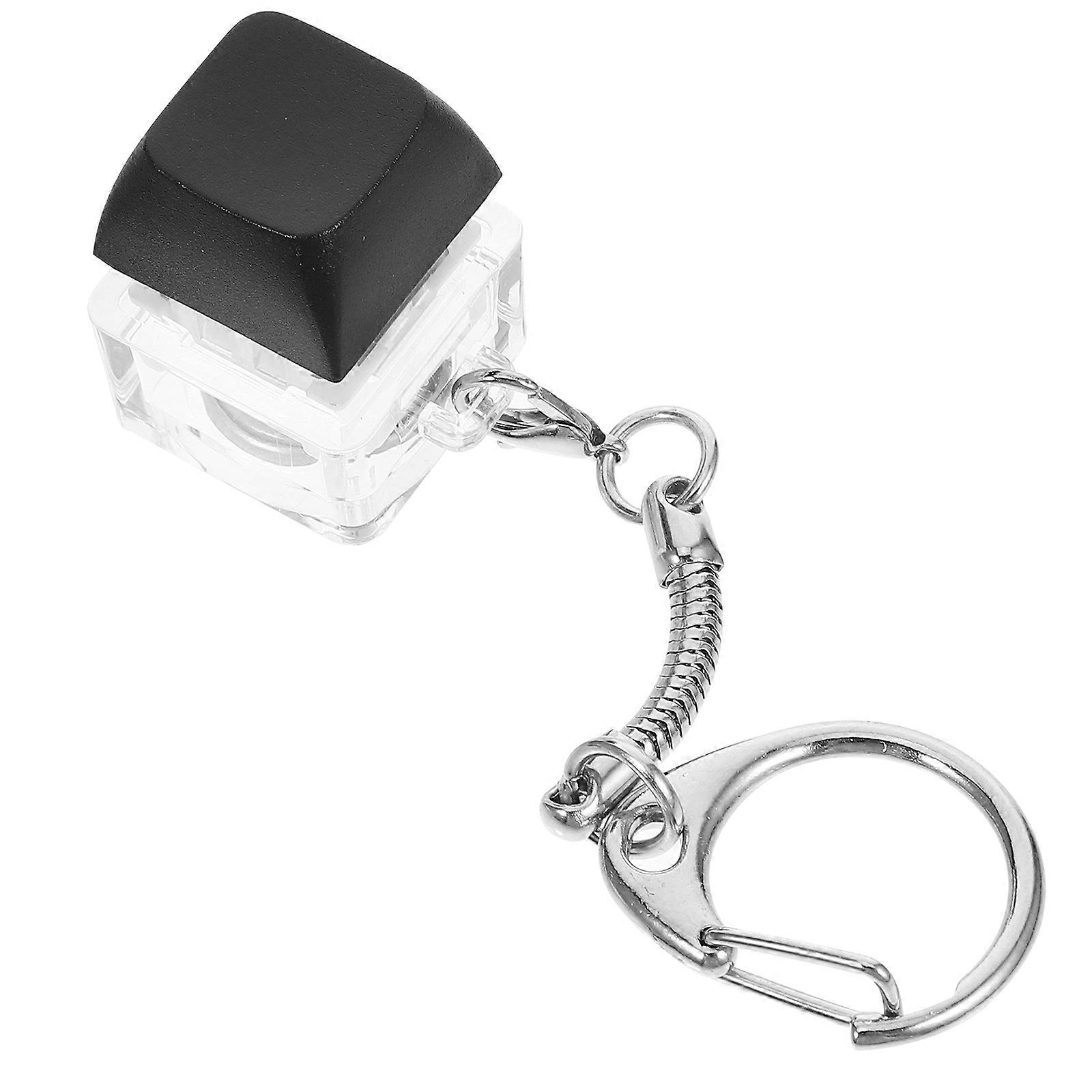 Klavye Şekli Anahtar Kolye Stres Giderici Oyuncak Led Işık Efekti Siyah 2.50X2.40X2.10 CM Anahtarlık Aksesuarı 1 Adet