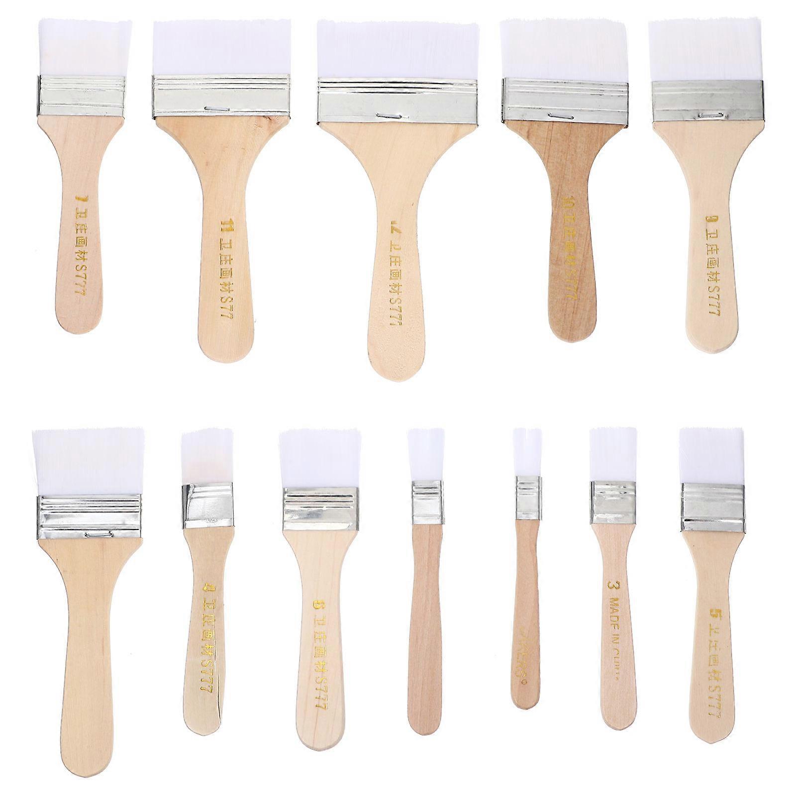 Artists Paint Brush Portable Paintbrush Multi Color Nylon Wood For Most Occasions 12Pcs