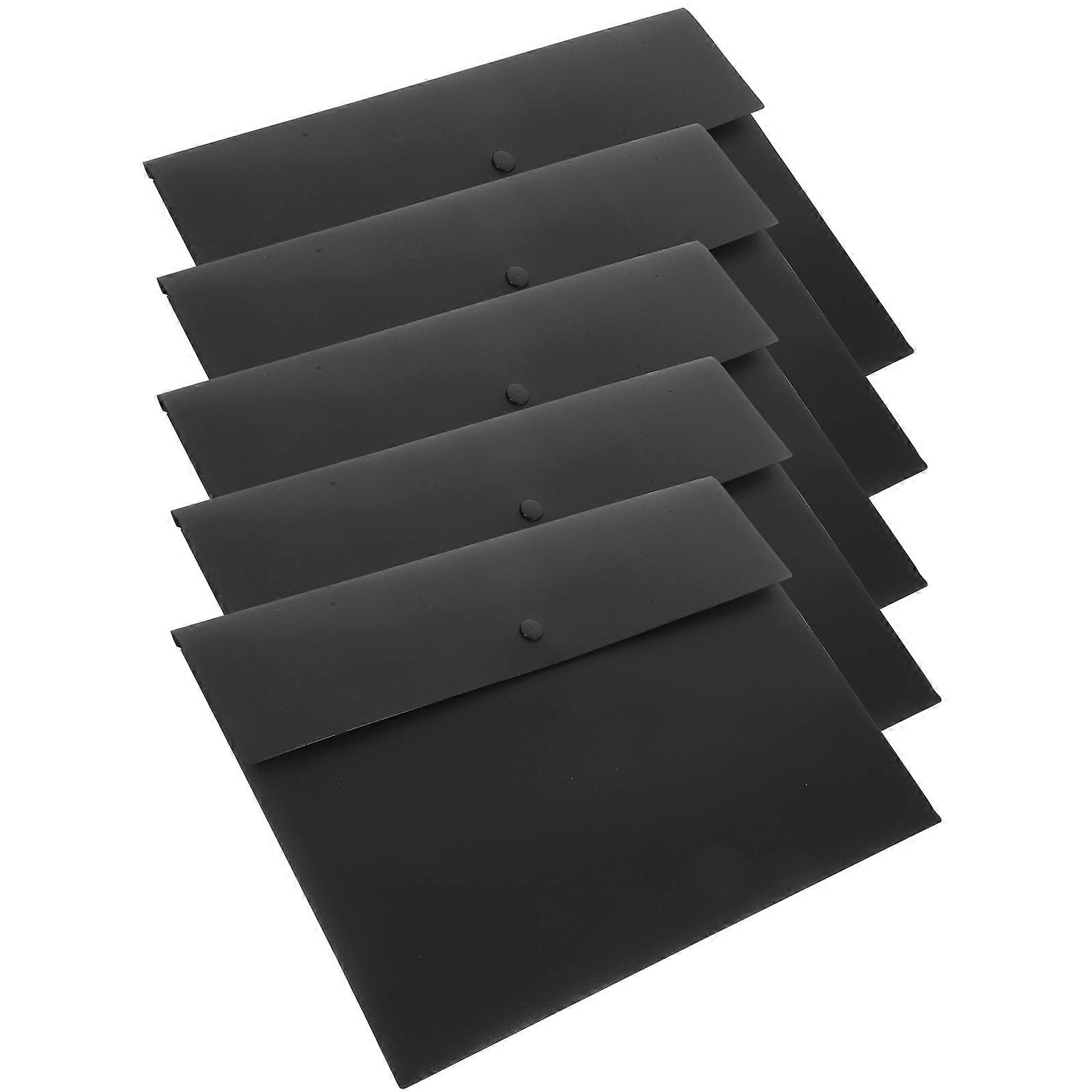 A4 Document Bag Plastic File Bags for Storage Use 5Pcs Transparent File Pockets