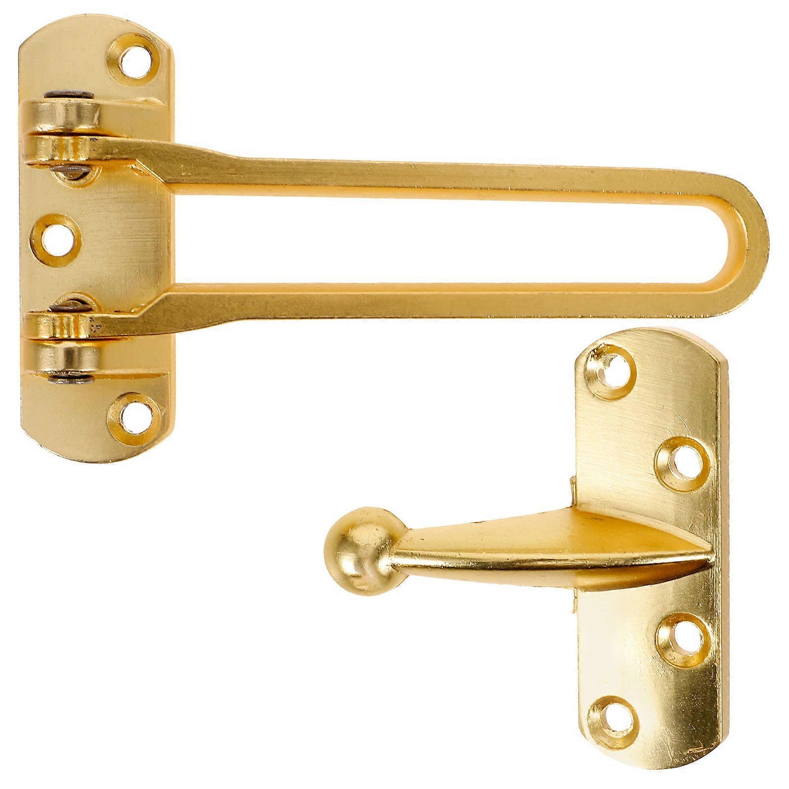 Front Door Security Lock Reinforcement Anti-Theft Child Safety Unlock Golden Zinc Alloy 1Pack