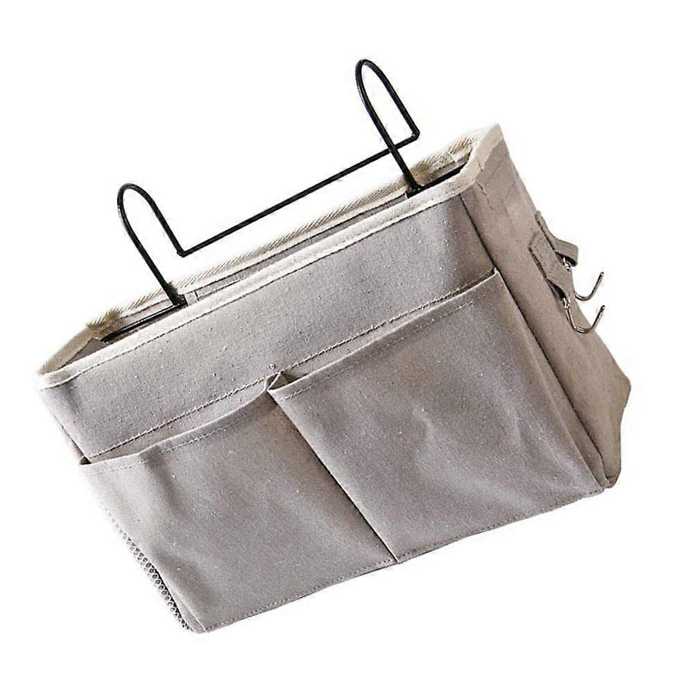 Dorm Storage Bag Grey Canvas Bedside Storage Bag for Storing Things Maximize Dorm Space
