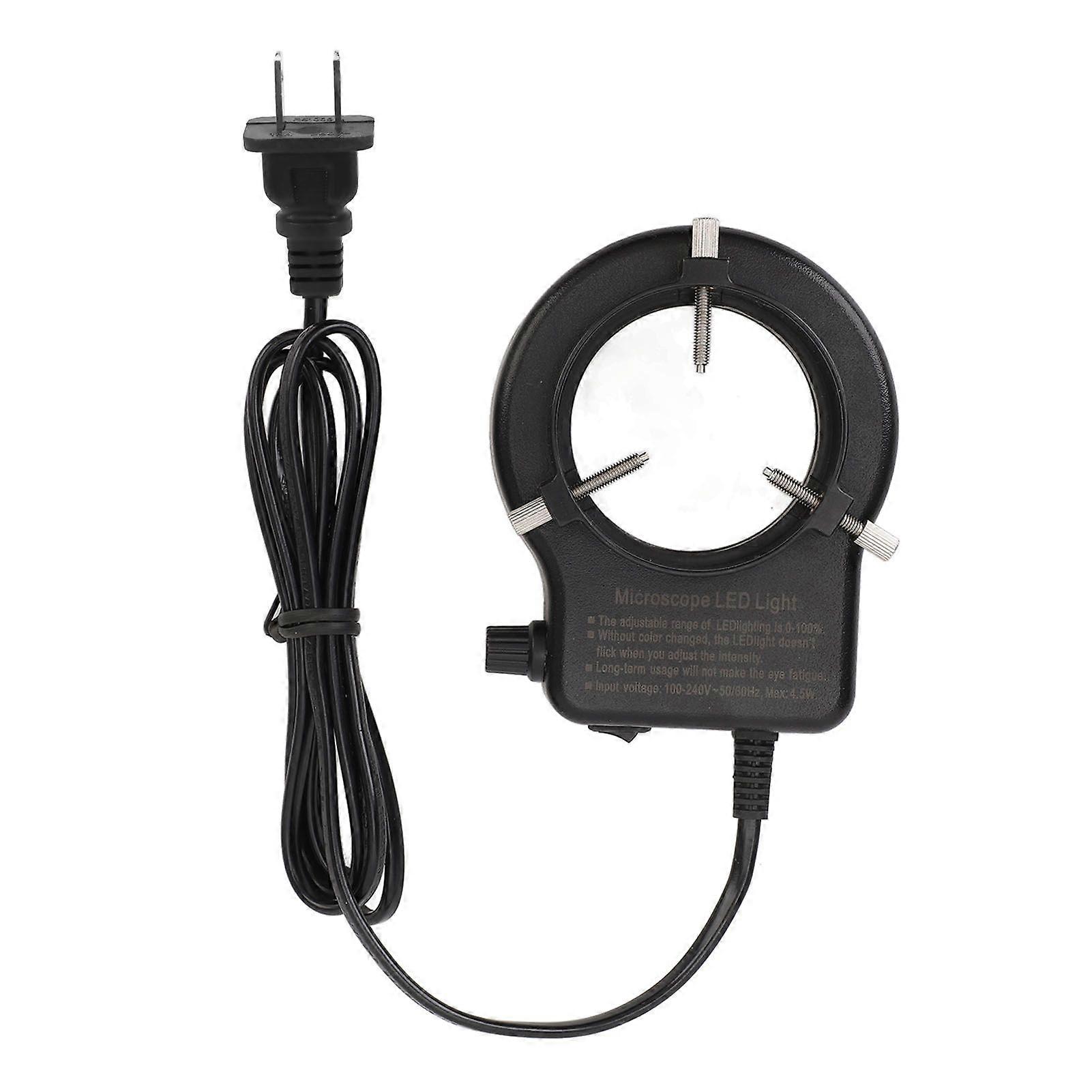 Source de lumière LED de microscope Luminosité réglable professionnelle Source de lampe de microscope LED pour caméra de microscope stéréo 100240V US Plug