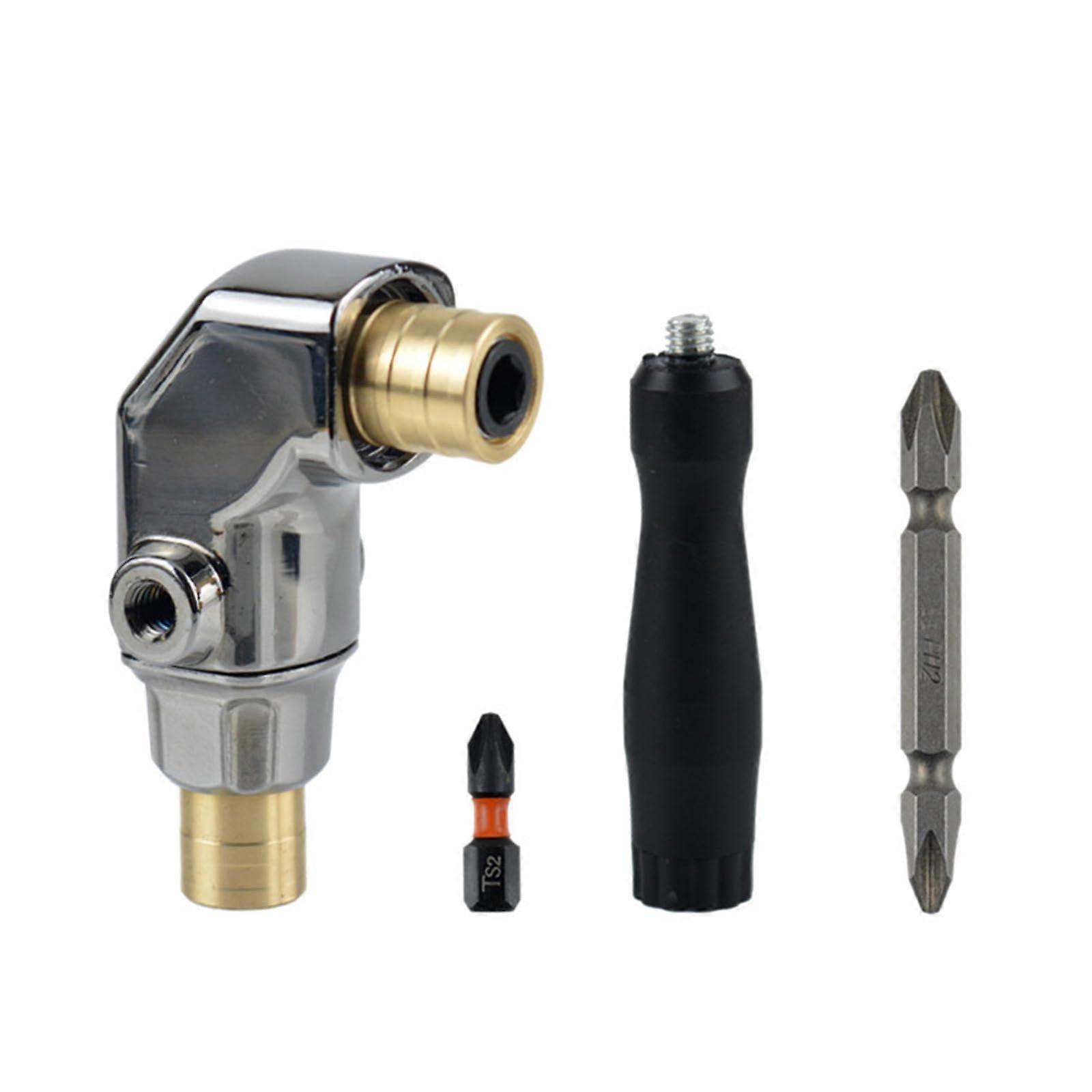 90 Degree Drill Adapter Set For Tight Spaces And Hard-To-Reach Areas, Right Angle Adapters, Multi-Piece