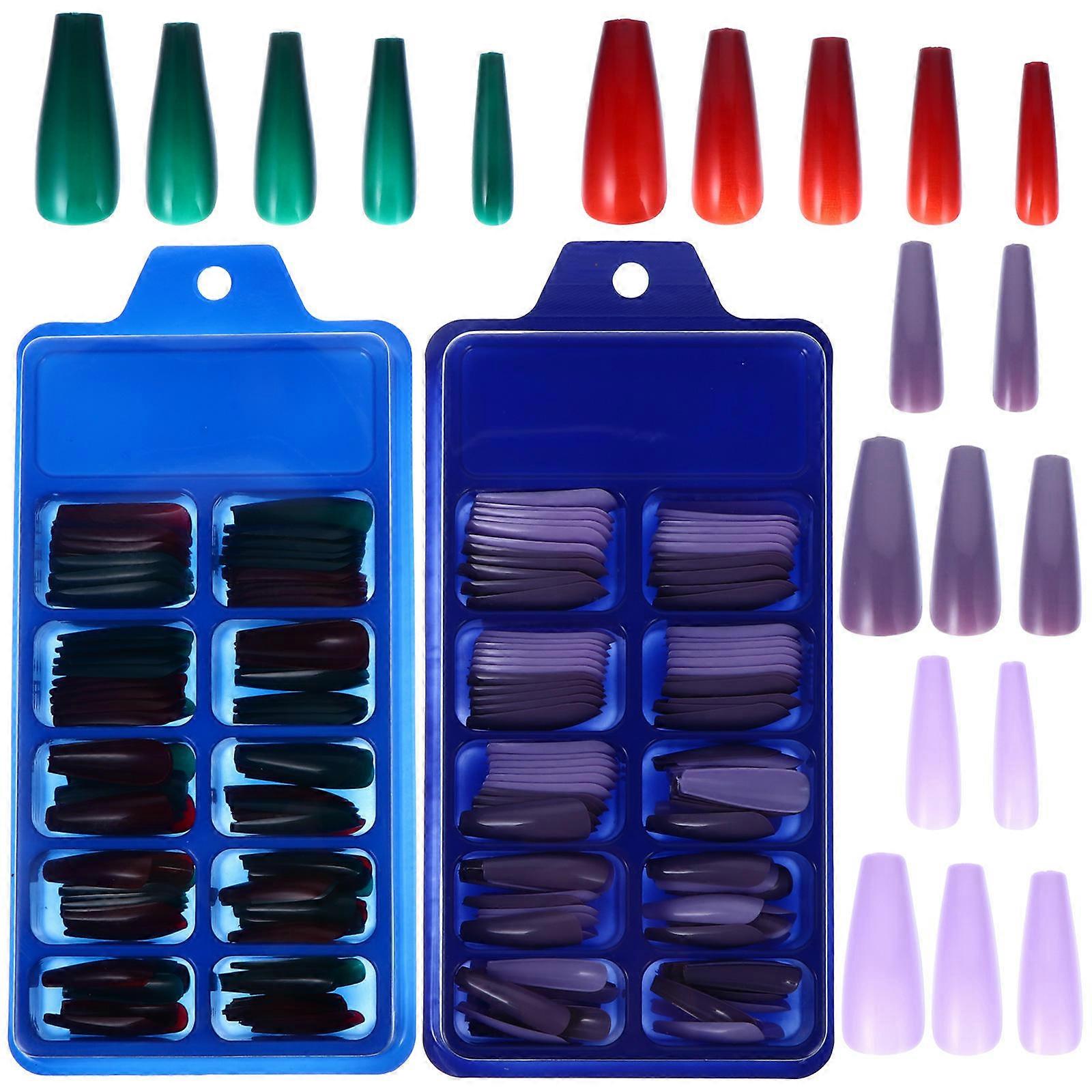 Colorful Long Nails Claw-like Shape For Nail Artists Durable Length 2 Sets