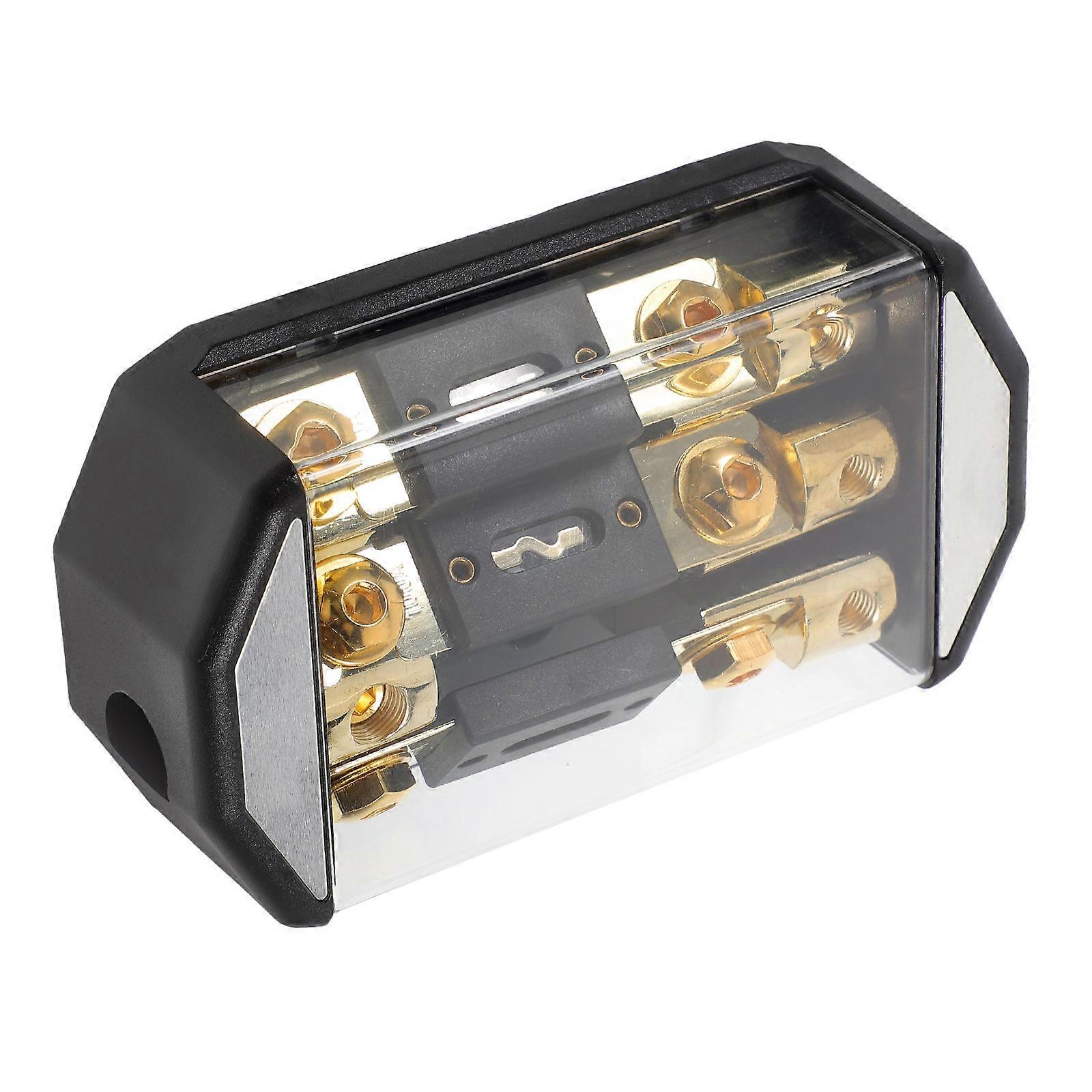 Car Audio Fuse Holder for Easy Installation Black Plastic Copper 3 Way