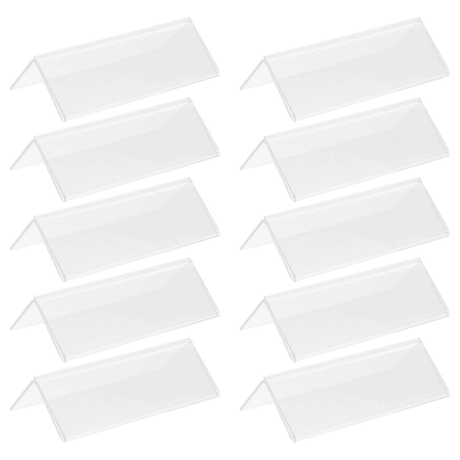 Clear Acrylic Price Tag Holders   Self Adhesive Label Display Stands for Office and Store Organization