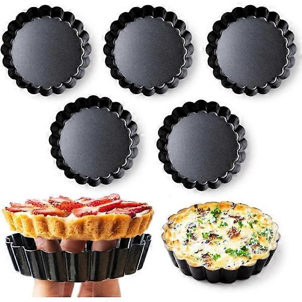 Set of 8 Mini 4-Inch Tart Pans with Removable Bottom, Deep Non-Stick Quiche Pan, Very Durable, Perfect