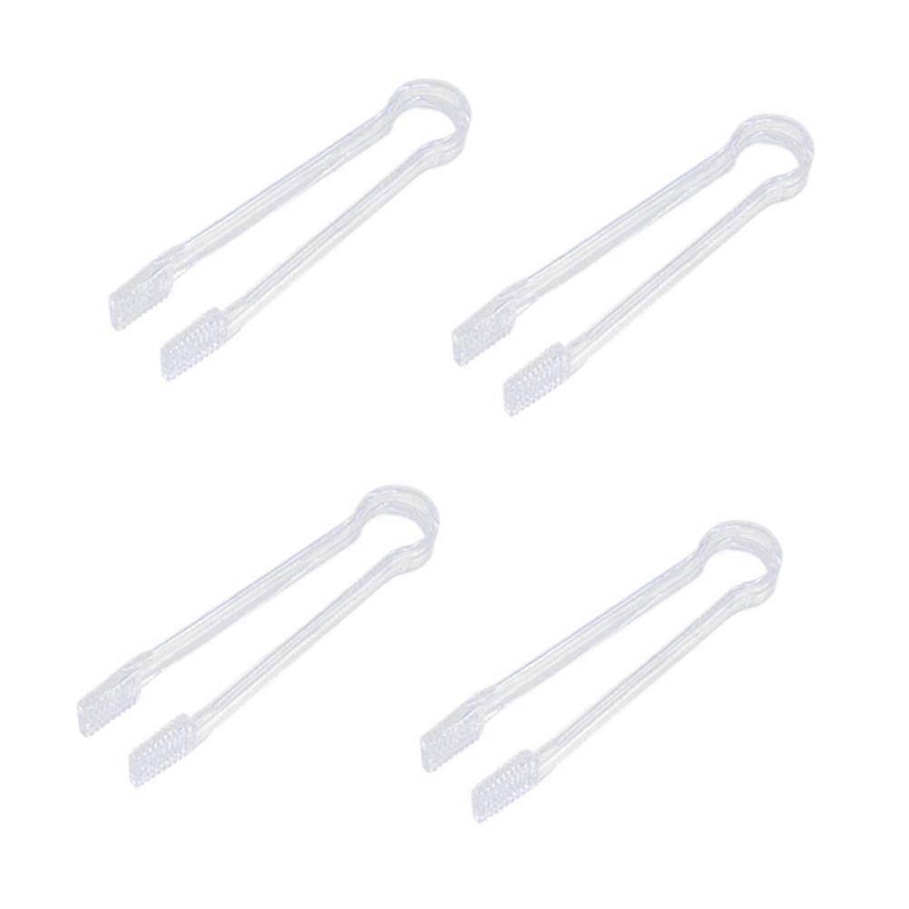 Transparent Acrylic Serving Tongs with Wave Clamping Design for Kitchen Use 12pcs