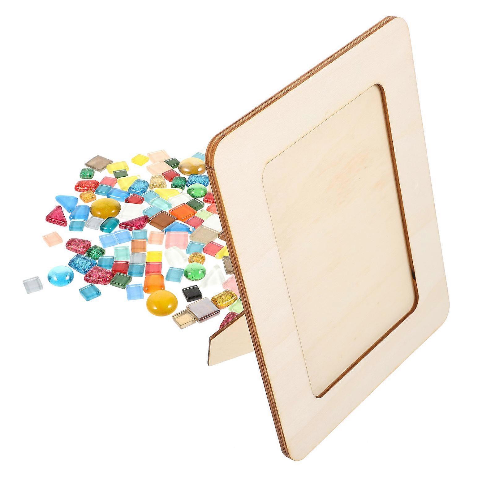 Diy Picture Frames Wooden Frame for Crafts Square Shape Simple Style 19.00X14.00X0.30CM Photo Display 1Set