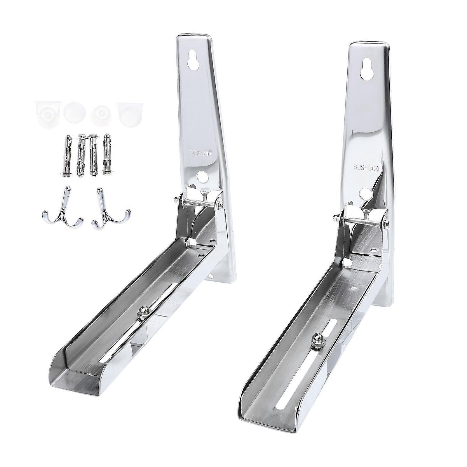 Stainless Steel Microwave Rack 1Pair Silver Kitchen Storage Rack Sturdy Design for Storage Use