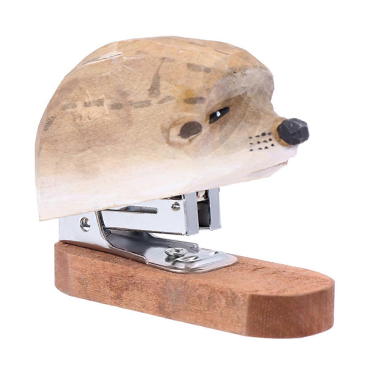 Cartoon Animal Mini Desktop Stapler Hedgehog Shape Portable Manual Stationery School Students 1Set