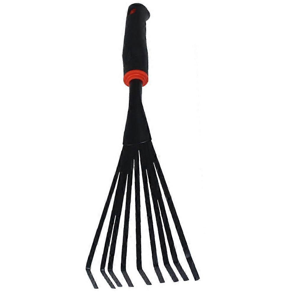 Heavy Duty Iron Rake Multi-Function Hand Rake Gardening Equipment Black 36x12cm 1Set