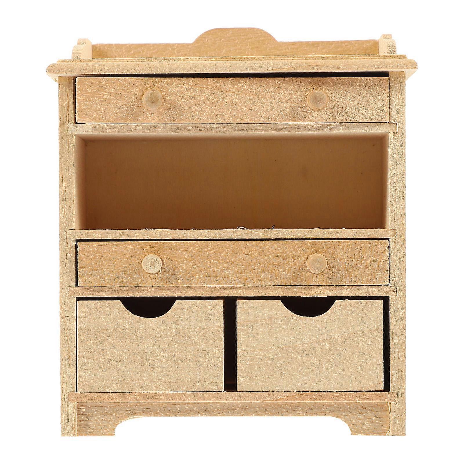 Mini Wooden Bookshelf Cupboard Model for Dollhouse Scenes – Educational & Decorative Miniature Storage Accessory