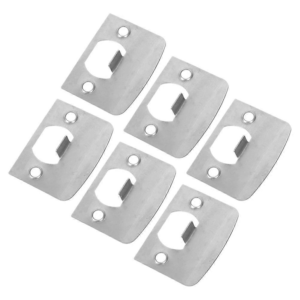 6Pcs Stainless Steel Deadbolt Strike Plate Security Reinforcement For Homeowners Sliding Doors Silver