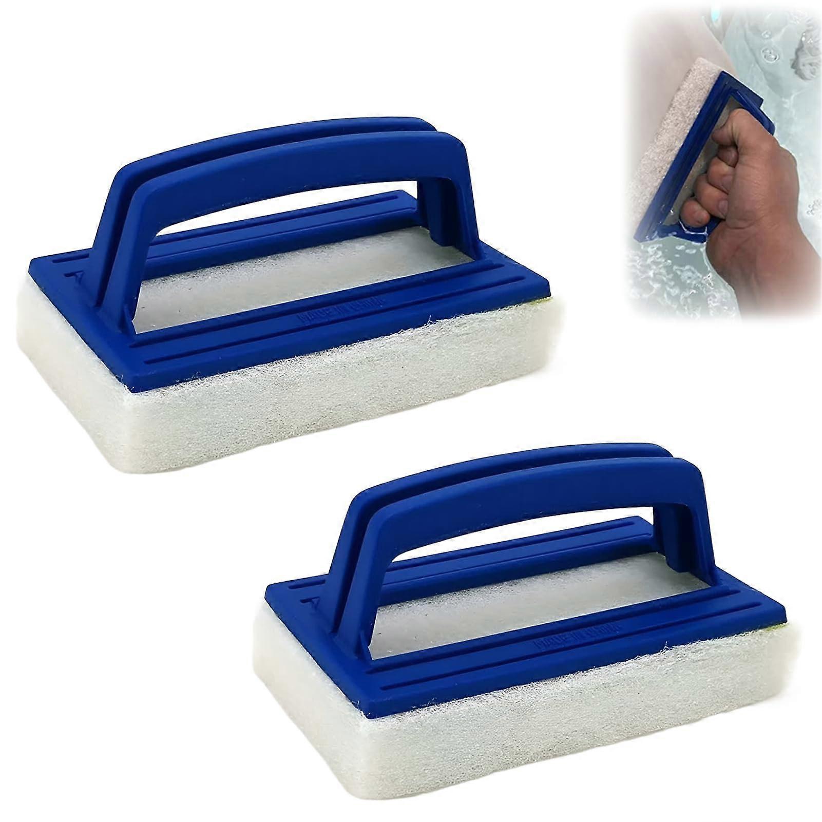 Pool Brushes Pack Of 2 With Handle, Pool Sponge Cleaning Brushes, Swimming Pool Brush For Kitchens, Bathrooms, Spas