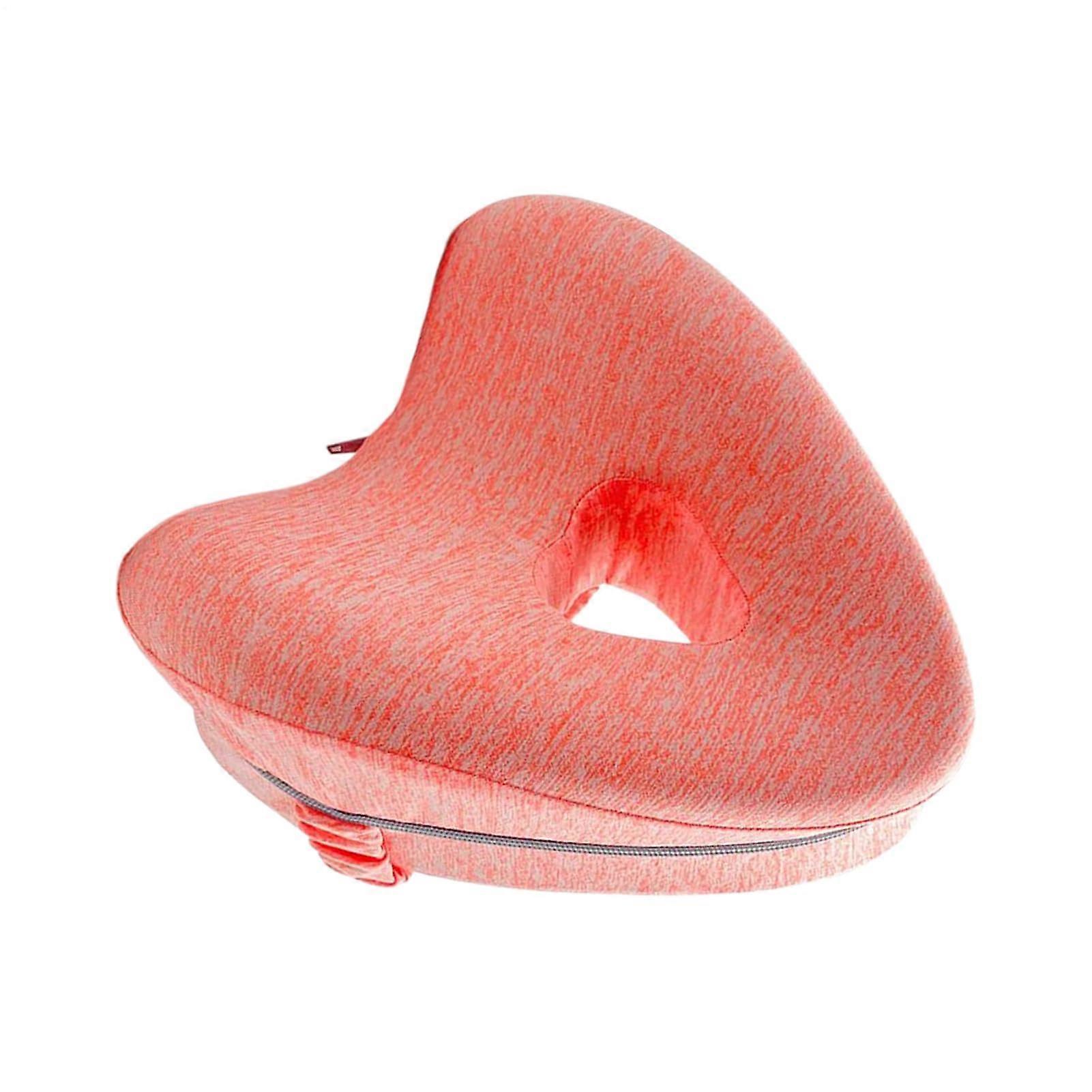 Orthopedic Side Sleeper Pillow for Spine Support, Soft Heart-Shaped Knee Cushion in Orange for Pressure Relief and Sleep Position Correction