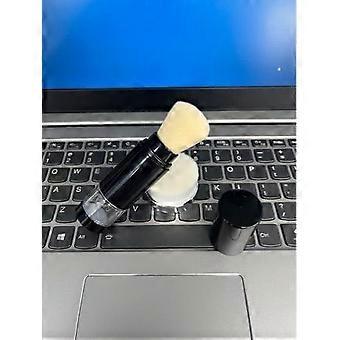 Retractable Makeup Brush Foundation Brush With Refillable Loose Powder Bottle For Color Contour Blush Cosmetics Black