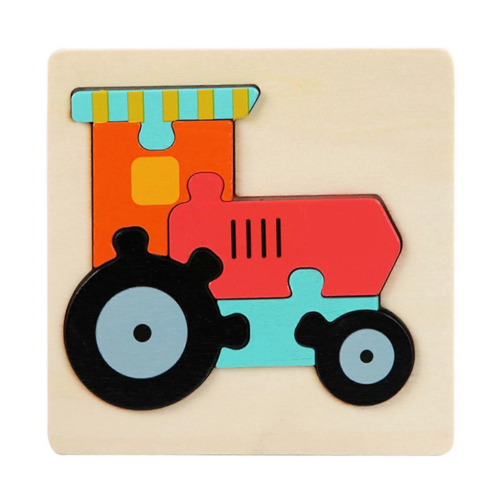 Wooden Vehicle Puzzles Toy Early Learning Baby Puzzles Interactive Toddler Puzzles Educational Blocks Kids Toys for Intellectual Development