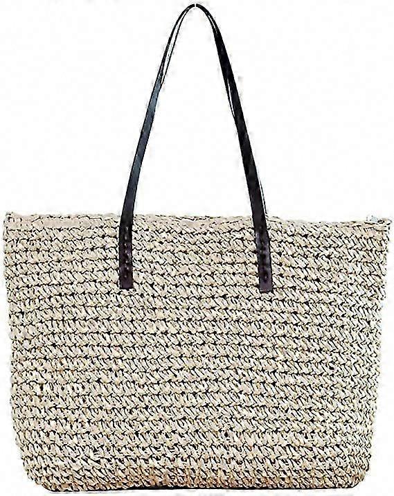 Kvinnors halmväskor Stora strand handvävda axelväskor Plånböcker Halmväskor