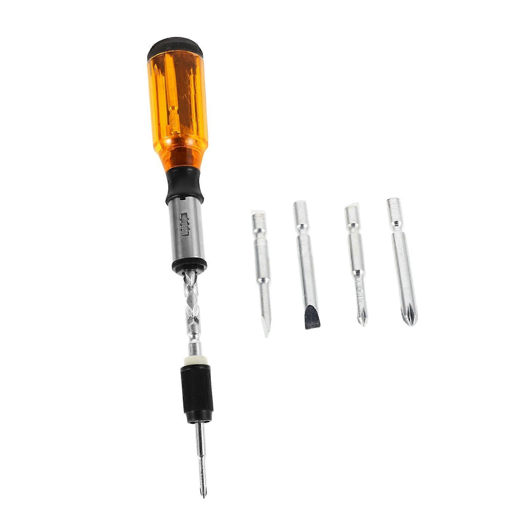 Semi-Automatic Screwdriver with Push Pull Ratchet Mechanism, 8-Position Twist Spiral Screw Tool for Home Repairs