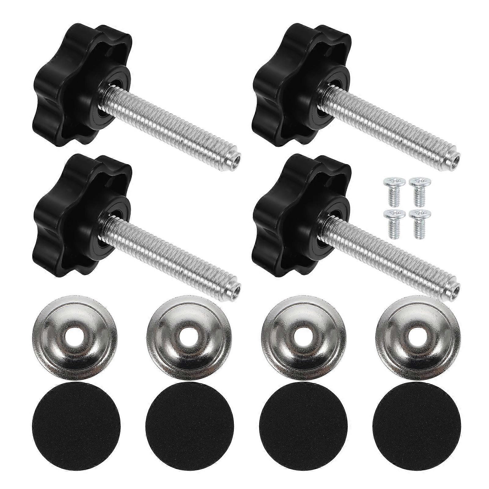 4 Sets T Track Knobs Kit Washer Threaded Knob Replacement Small Knob with Bolt